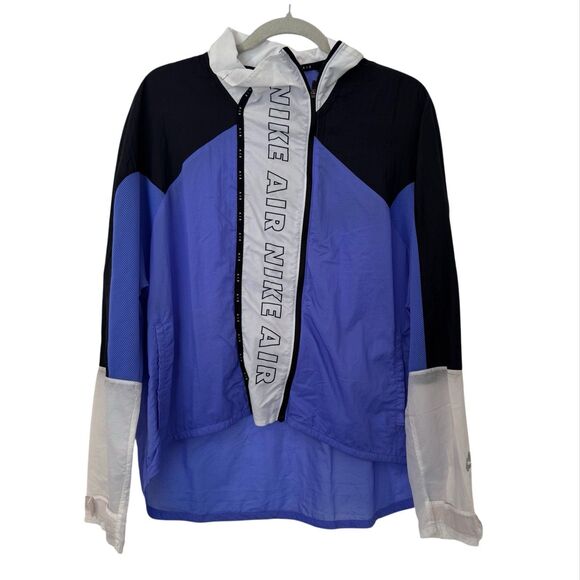 Nike‎ Air Water Repellent Running Jacket XL Sapphire Black White Outdoor Running - Picture 1 of 6